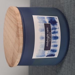 16oz Double Wick Frosted Glass Jar Candle Midnight Rain Fragrance Spa Bathroom